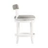 Alaterre Furniture Hanover Swivel Counter Height Bar Stool, White and Gray, 2PK ANHN01PDCR2